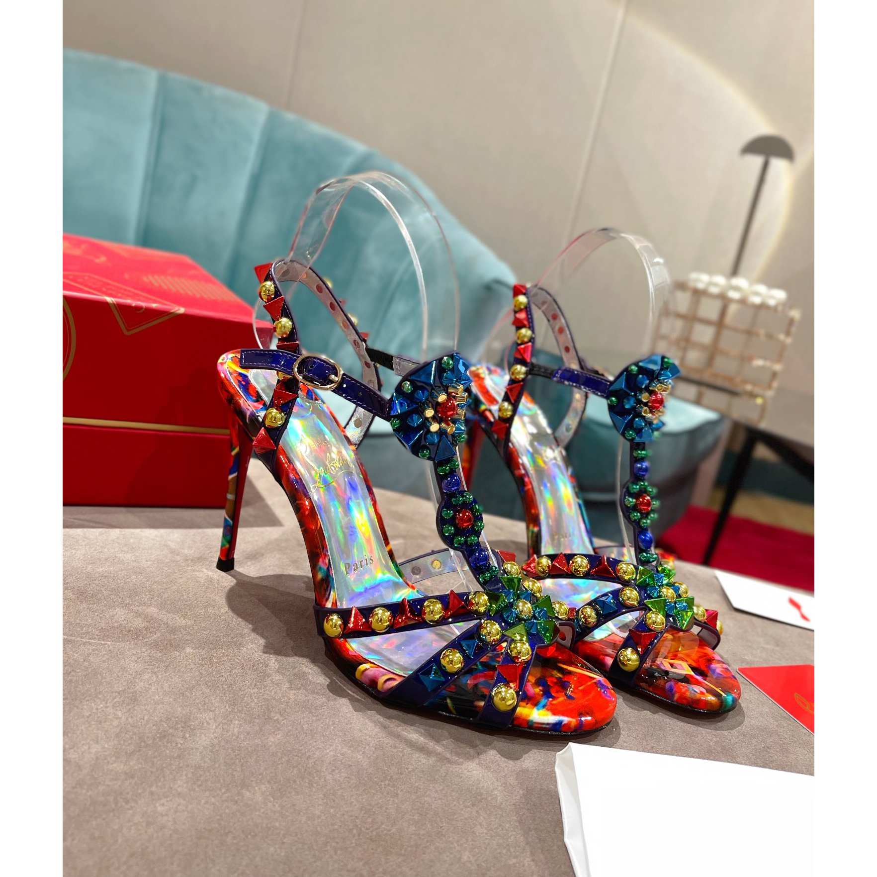 Christian Louboutin Multicolor Sandal（10cm Heel Height） - DesignerGu