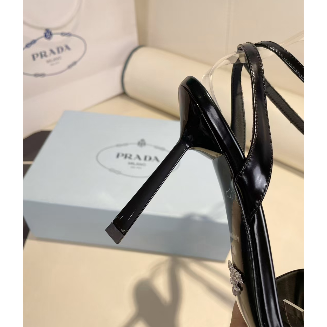 Prada Patent Leather Sling-Back Pumps - 