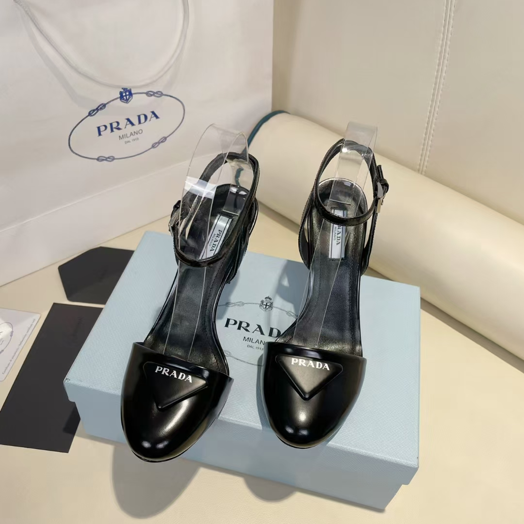 Prada Patent Leather Sling-Back Pumps - 
