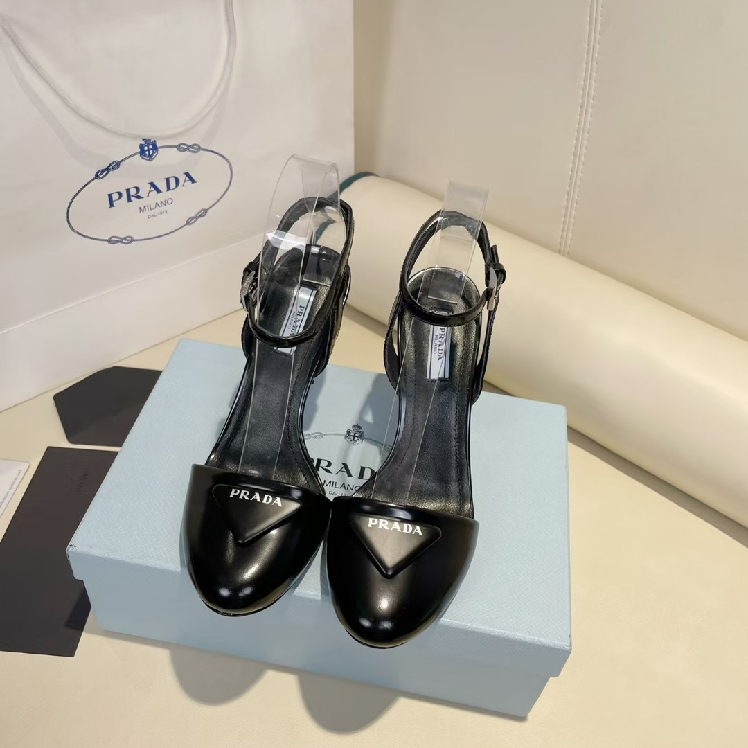 Prada Patent Leather Sling-Back Pumps - 