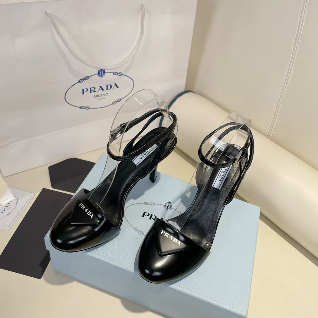 Prada Patent Leather Sling-Back Pumps - 