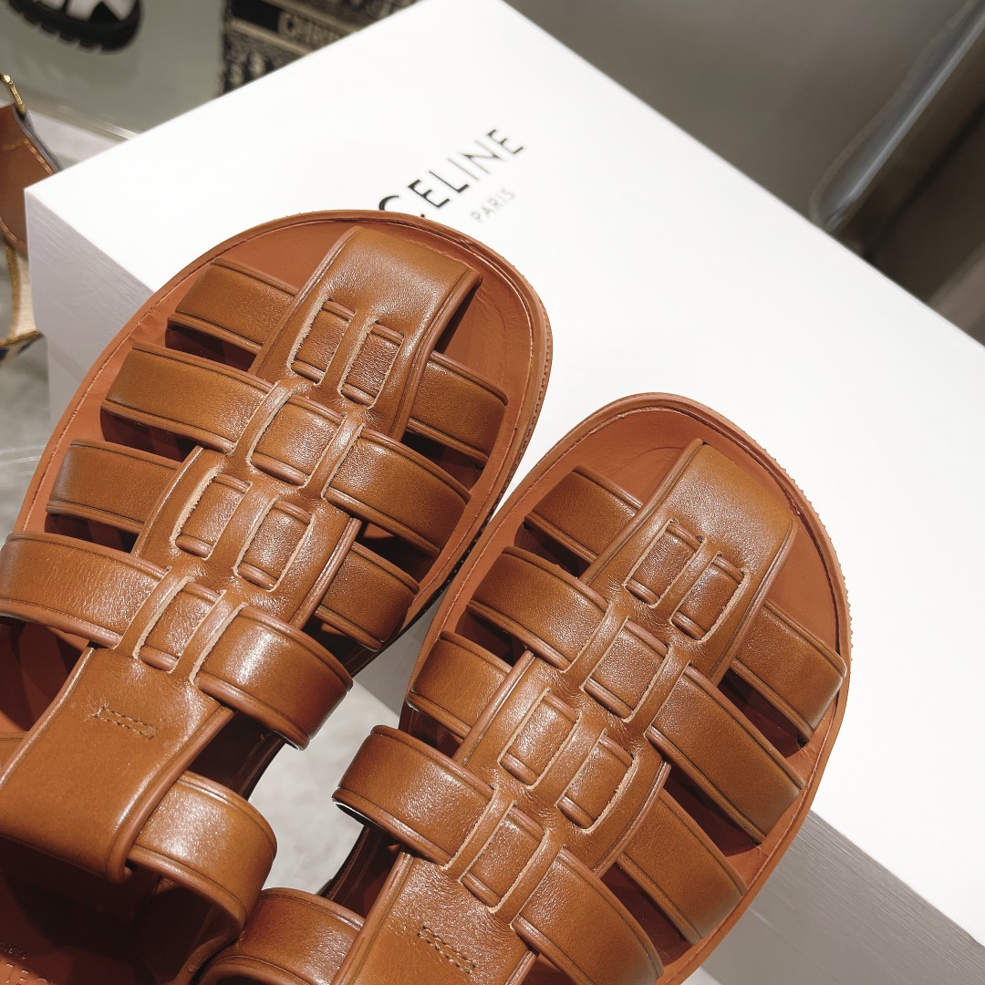 Celine Clea Chunky Sandal  In Calfskin - 