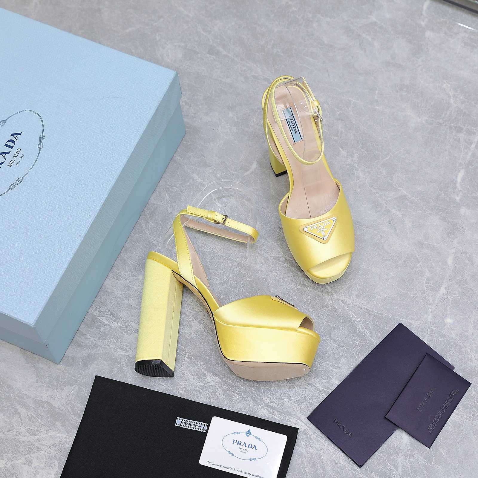 Prada High-Heeled Satin Sandals - 