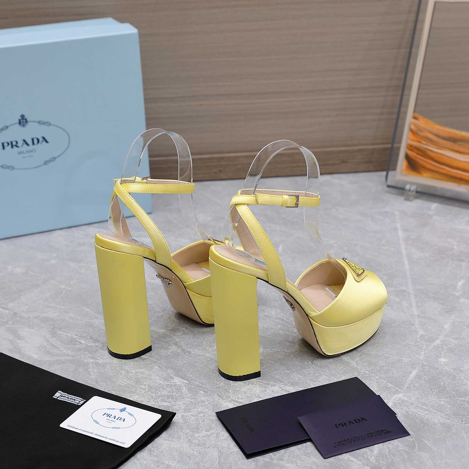 Prada High-Heeled Satin Sandals - 