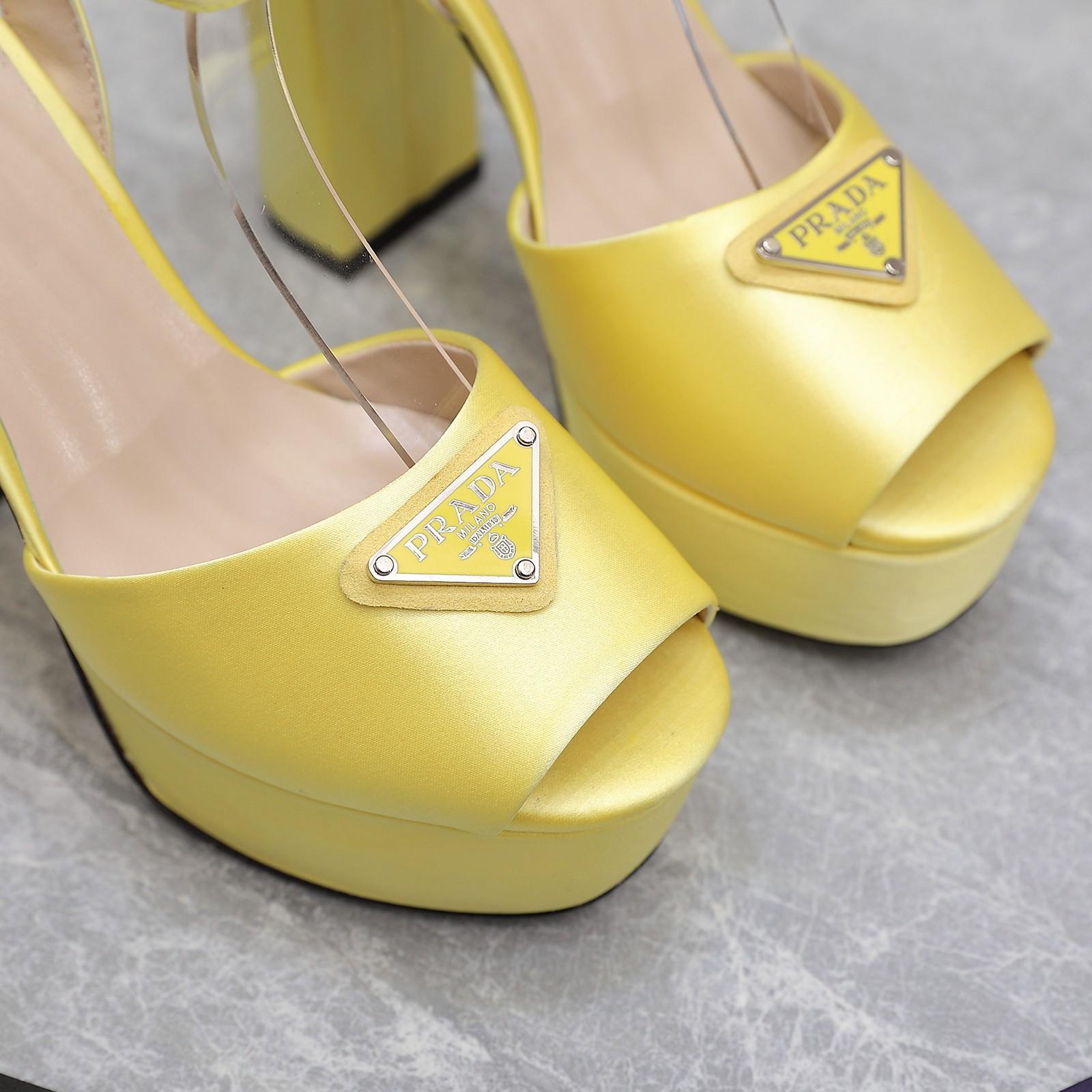 Prada High-Heeled Satin Sandals - 