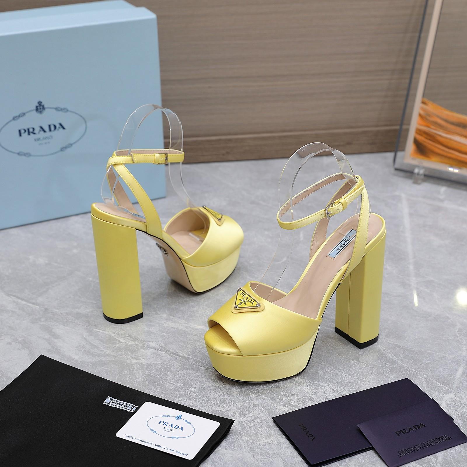 Prada High-Heeled Satin Sandals - 