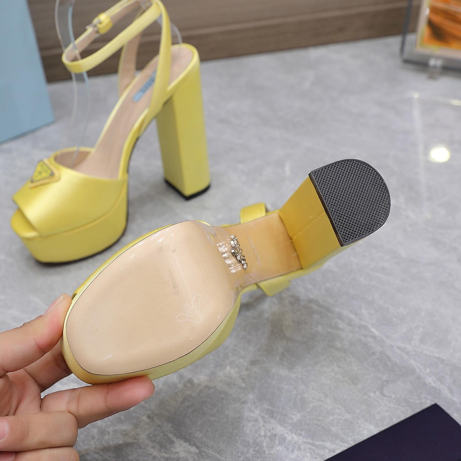 Prada High-Heeled Satin Sandals - 