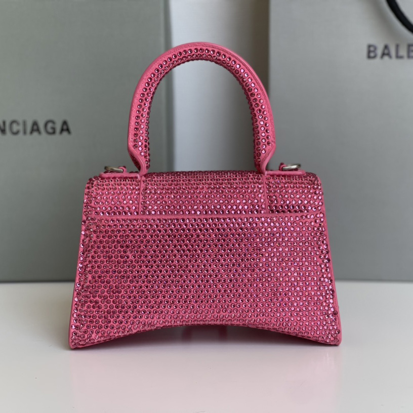 Balenciaga Hourglass XS Handbag With Rhinestones(19-8-21cm) - 