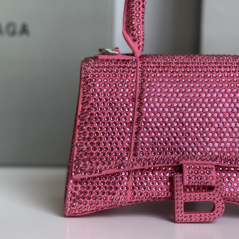 Balenciaga Hourglass XS Handbag With Rhinestones(19-8-21cm) - 