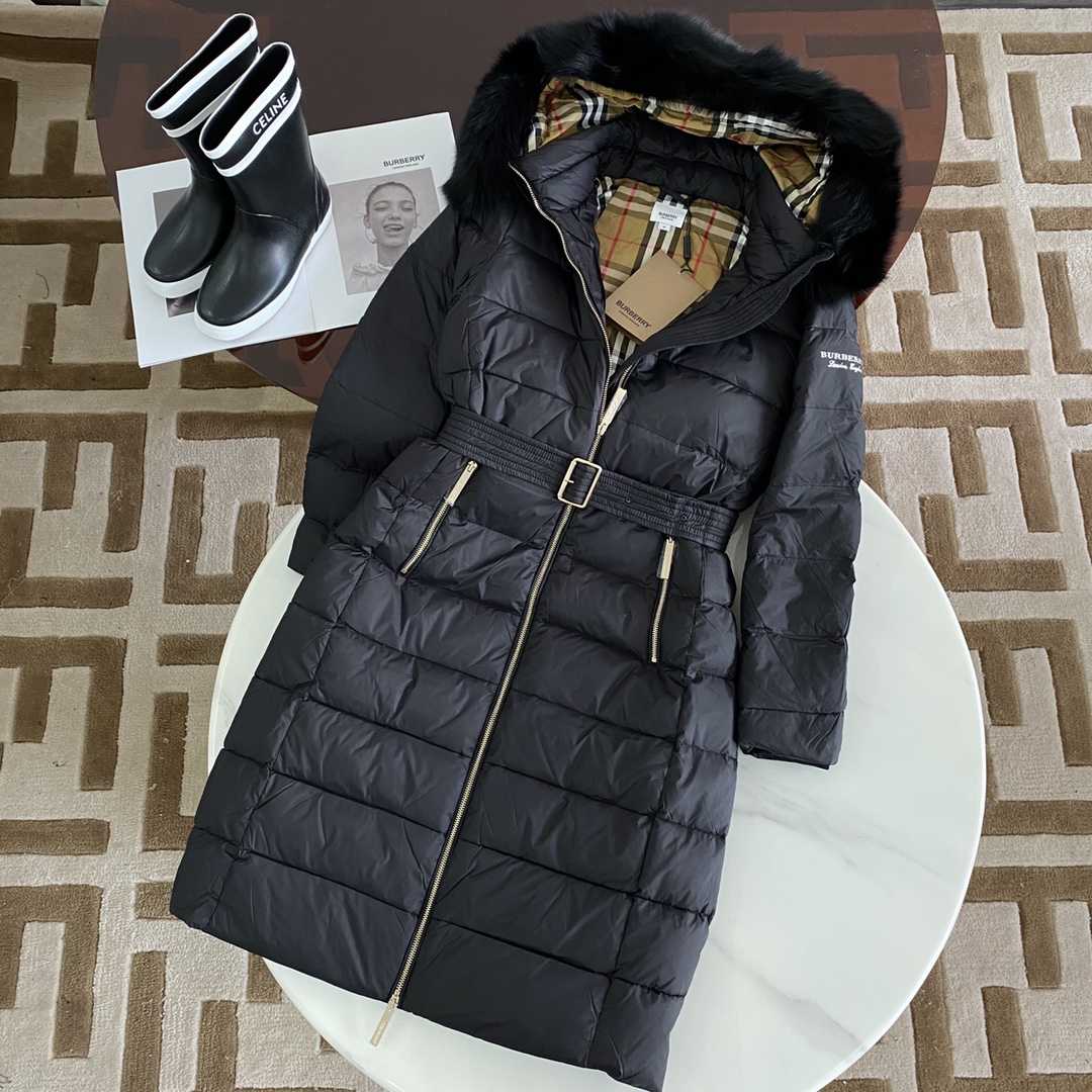 Burberry Hood Nylon Long Down Jacket - 