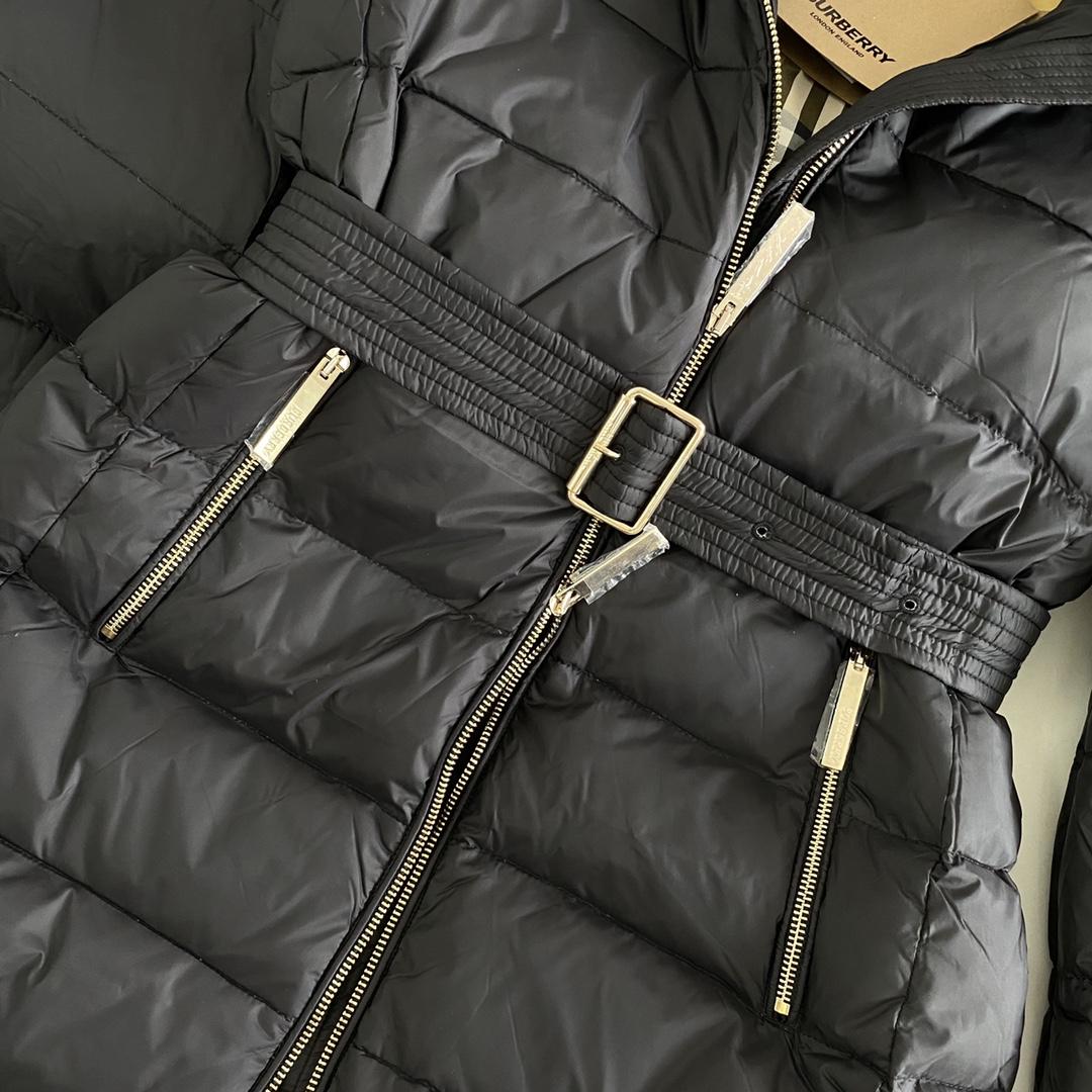 Burberry Hood Nylon Long Down Jacket - 