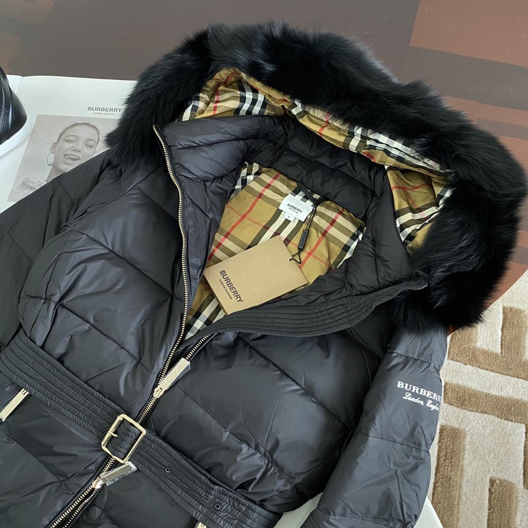 Burberry Hood Nylon Long Down Jacket - 
