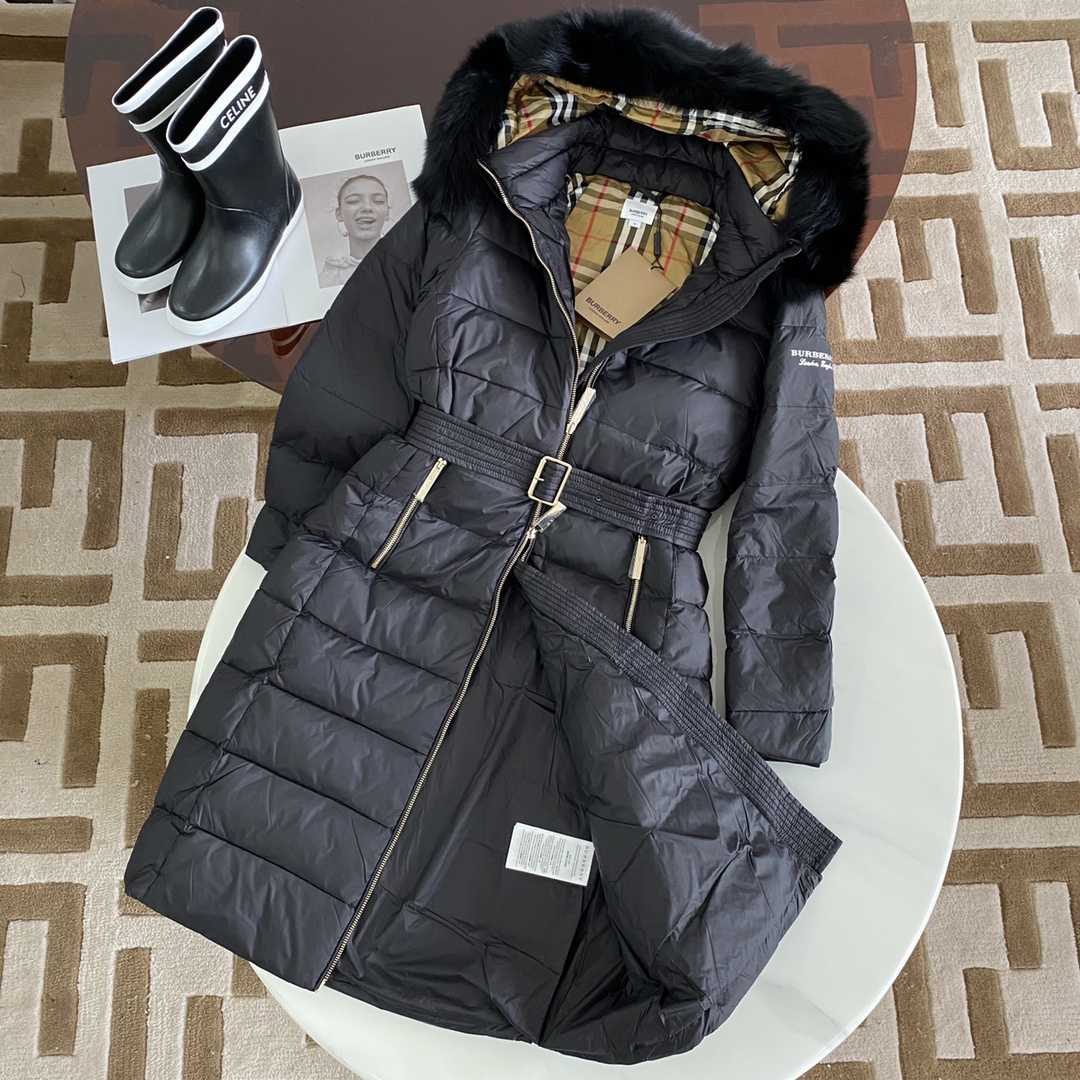 Burberry Hood Nylon Long Down Jacket - 
