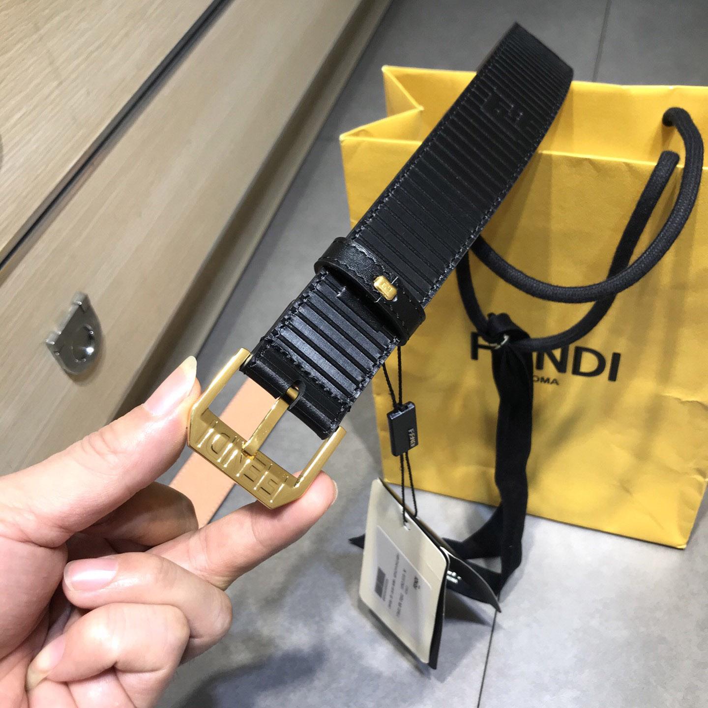 Fendi Black Leather Belt - 