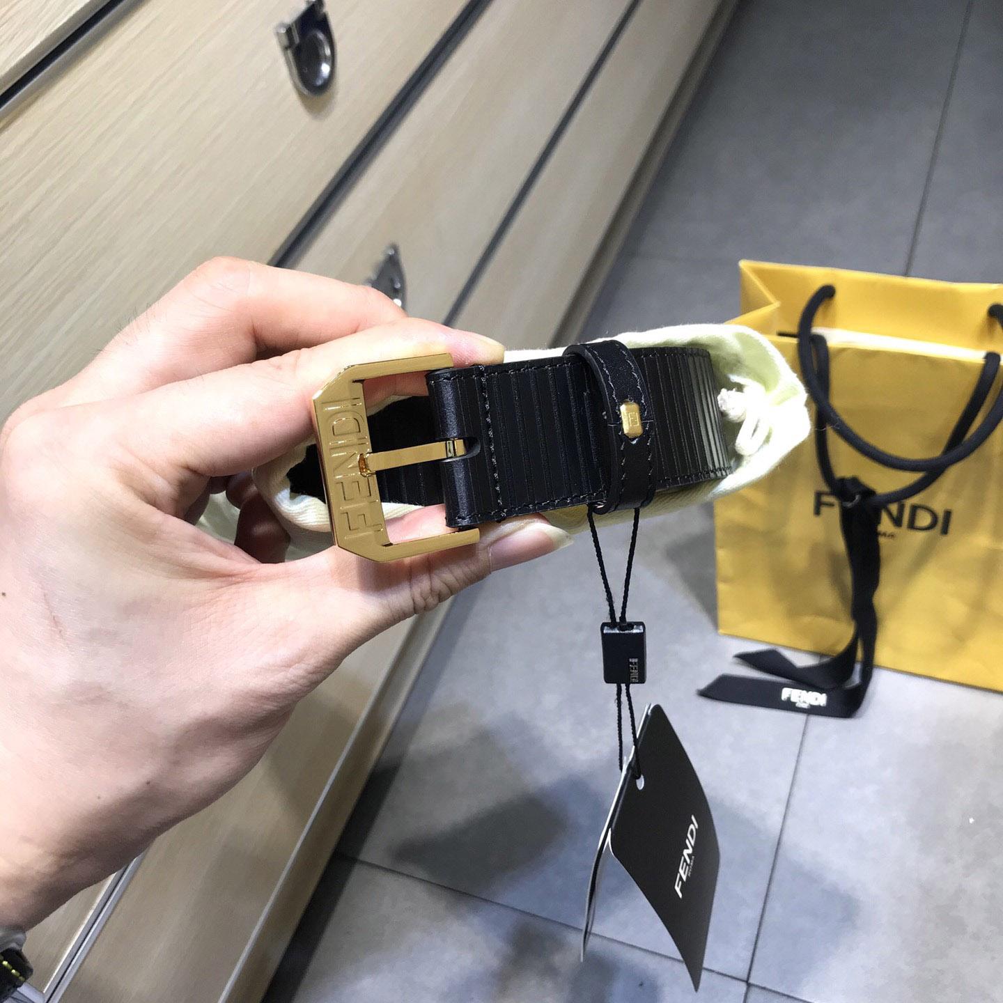 Fendi Black Leather Belt - 