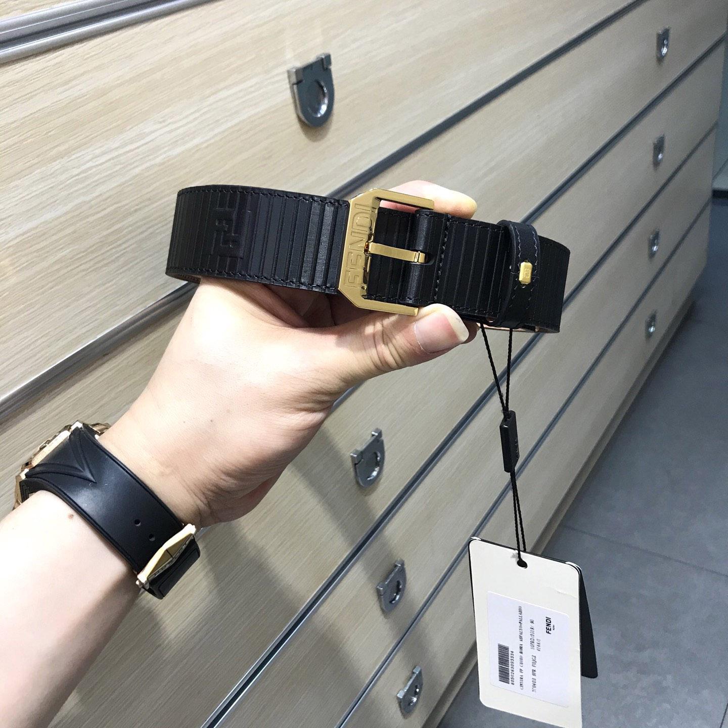 Fendi Black Leather Belt - 