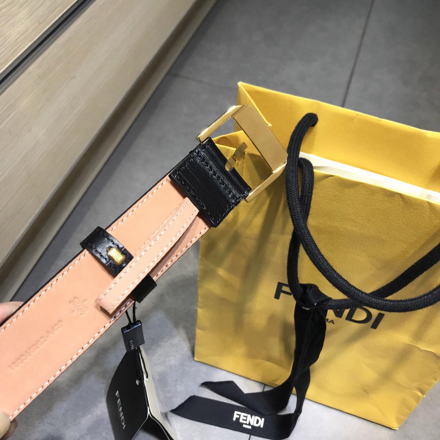 Fendi Black Leather Belt - 