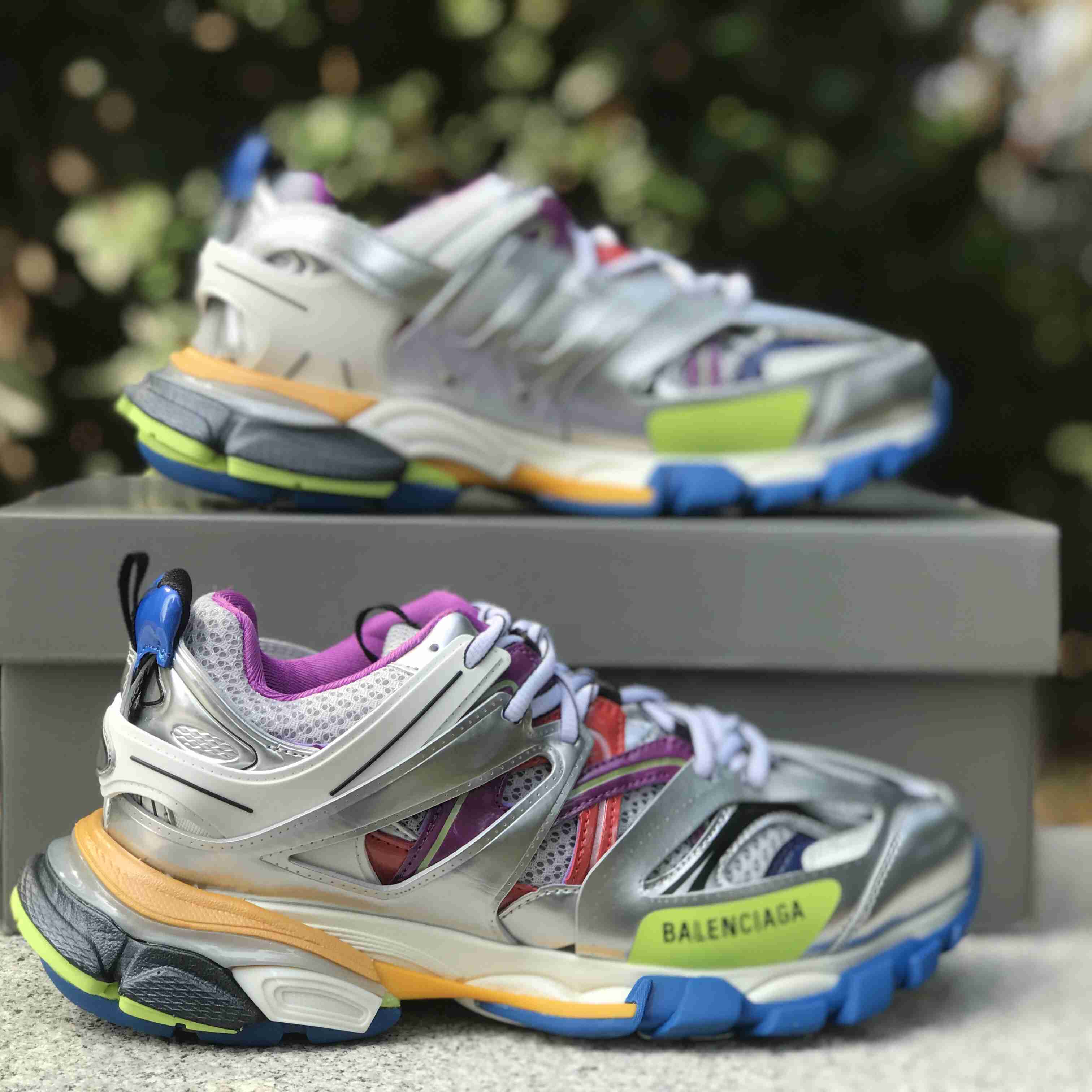Balenciaga Track Sneaker In Silver - 