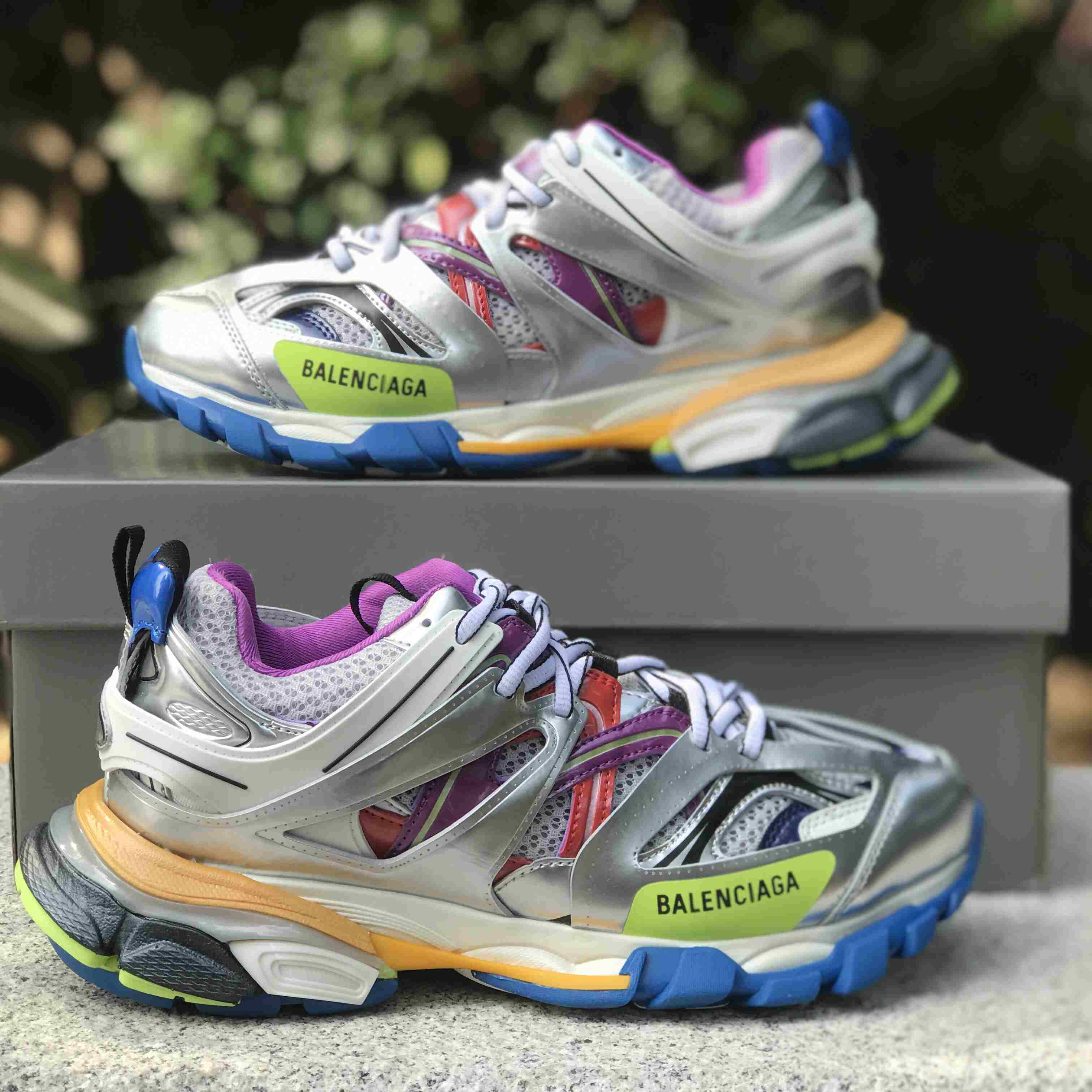 Balenciaga Track Sneaker In Silver - 