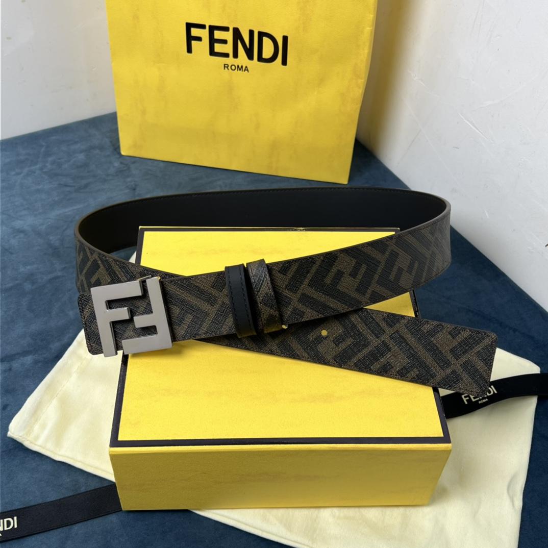Fendi Reversible Black Leather Belt  - 