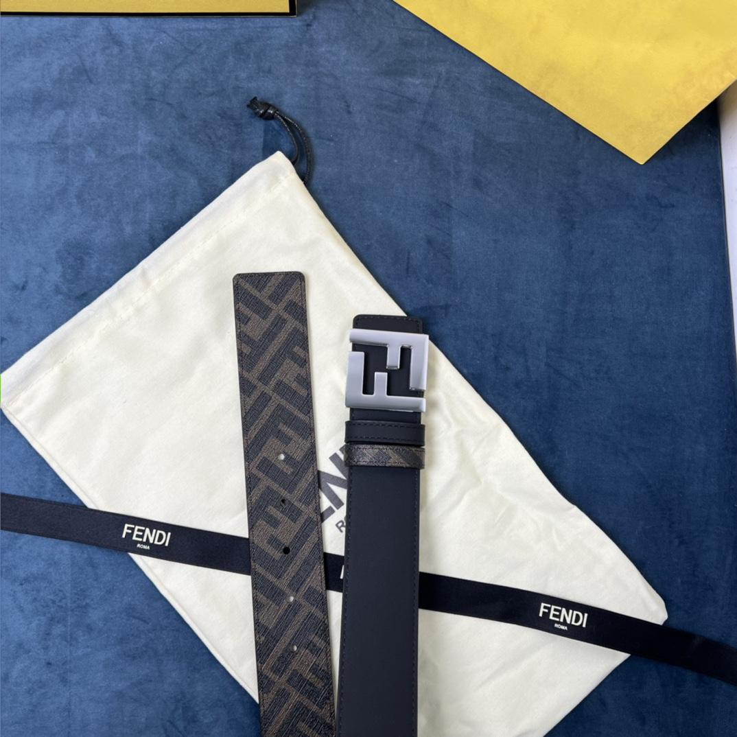 Fendi Reversible Black Leather Belt  - 