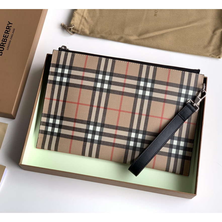 Burberry Vintage Check Canvas Zip Pouch(30cm*19.5cm) - DesignerGu