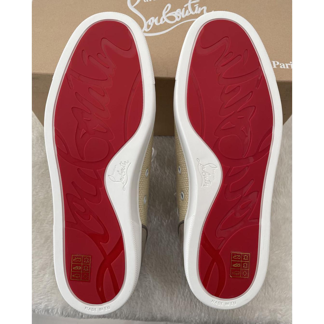 Christian Louboutin Rantulow Red Sole Leather Low-Top Sneakers  - 