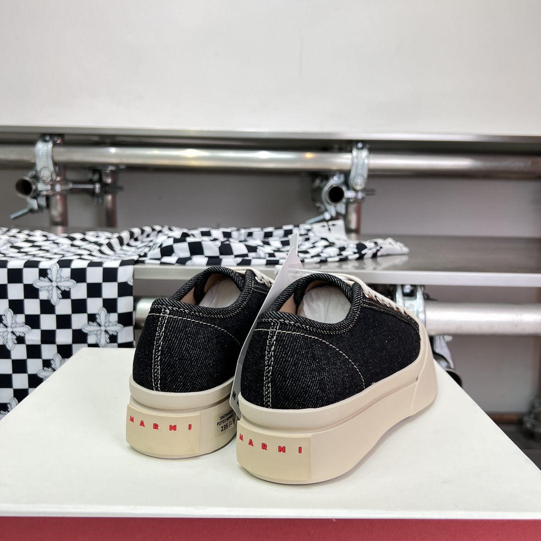 Marni Black Denim Pablo Lace-up Sneaker - 