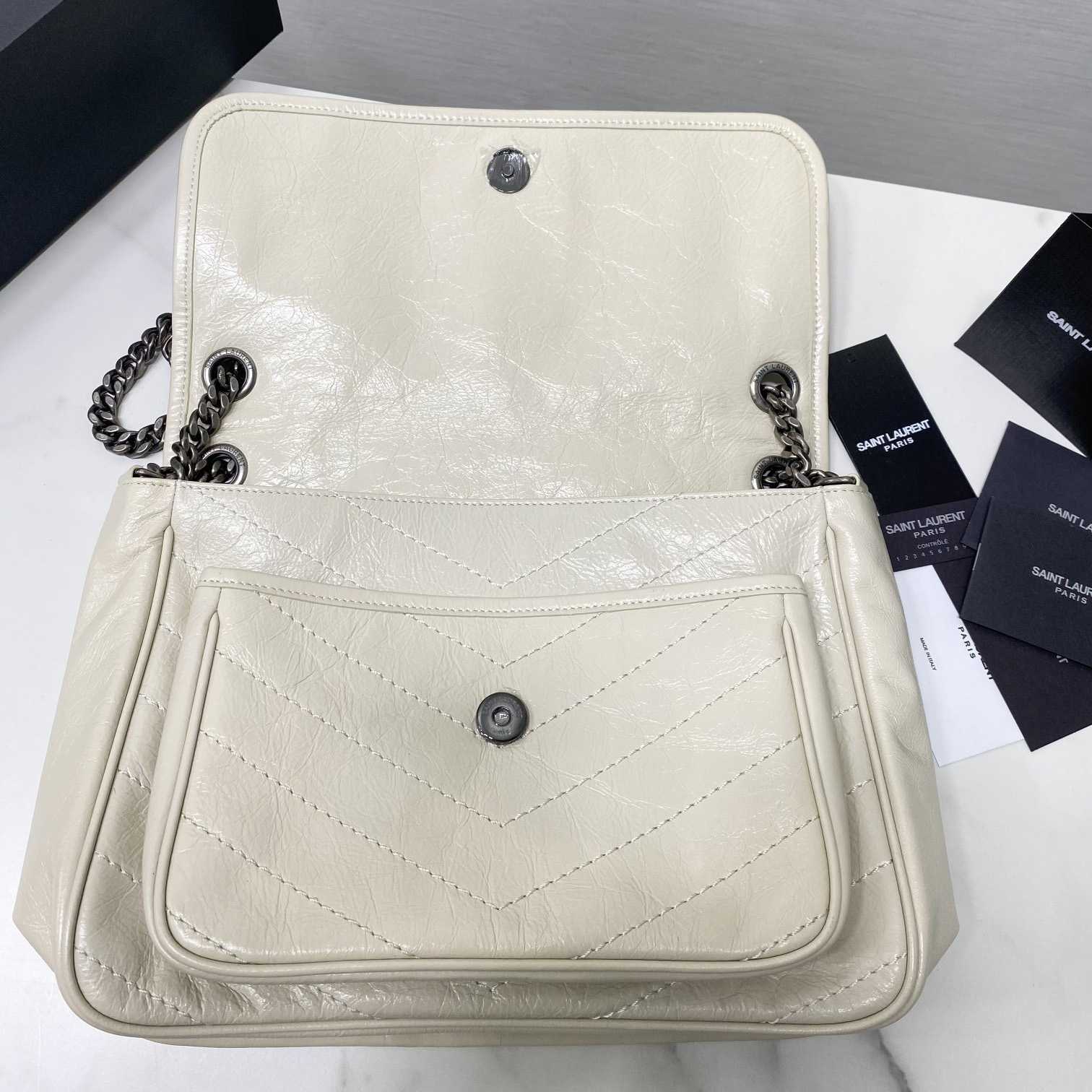 Saint Laurent Niki Medium Chain Bag In Crinkled Vintage Leather  - DesignerGu