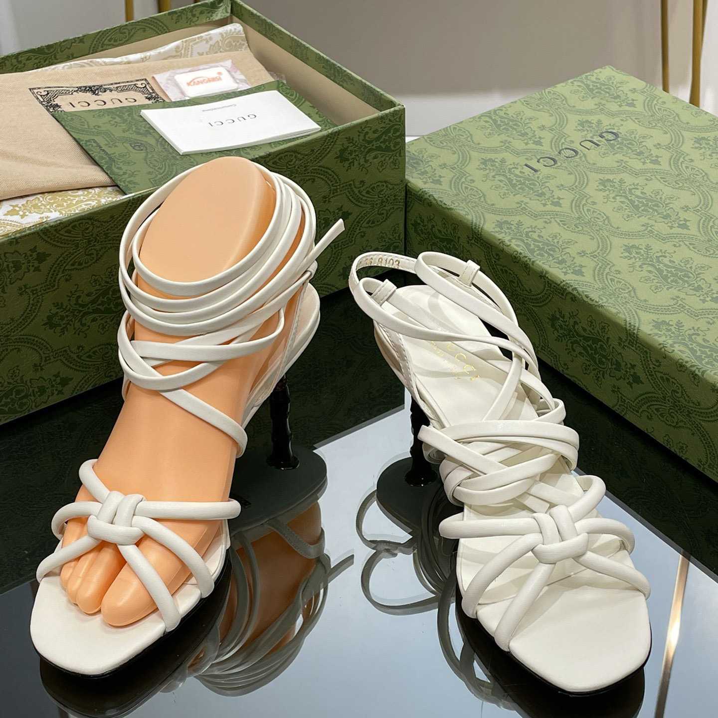 Gucci Women's Strappy Sandal With Bamboo - 