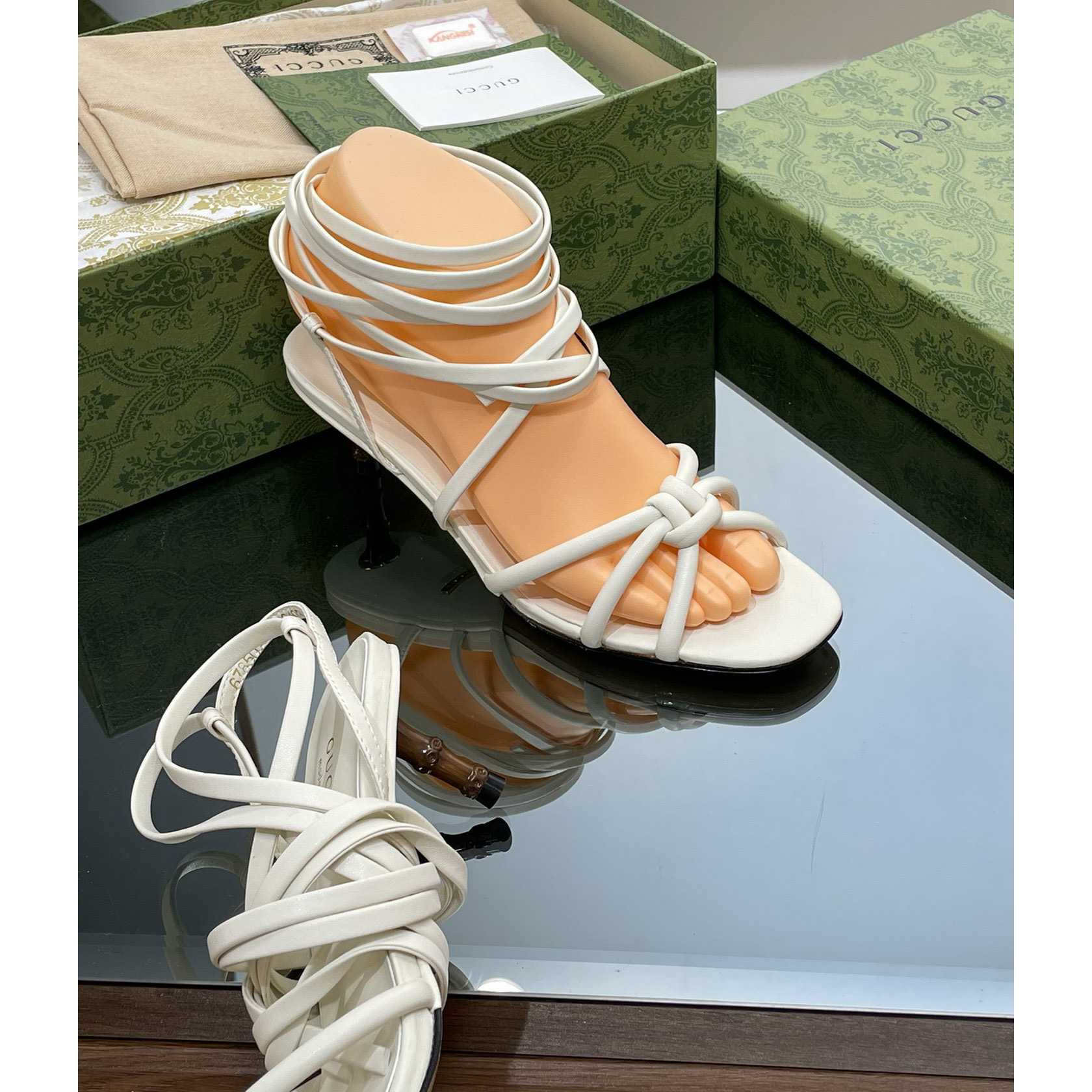 Gucci Women's Strappy Sandal With Bamboo - 