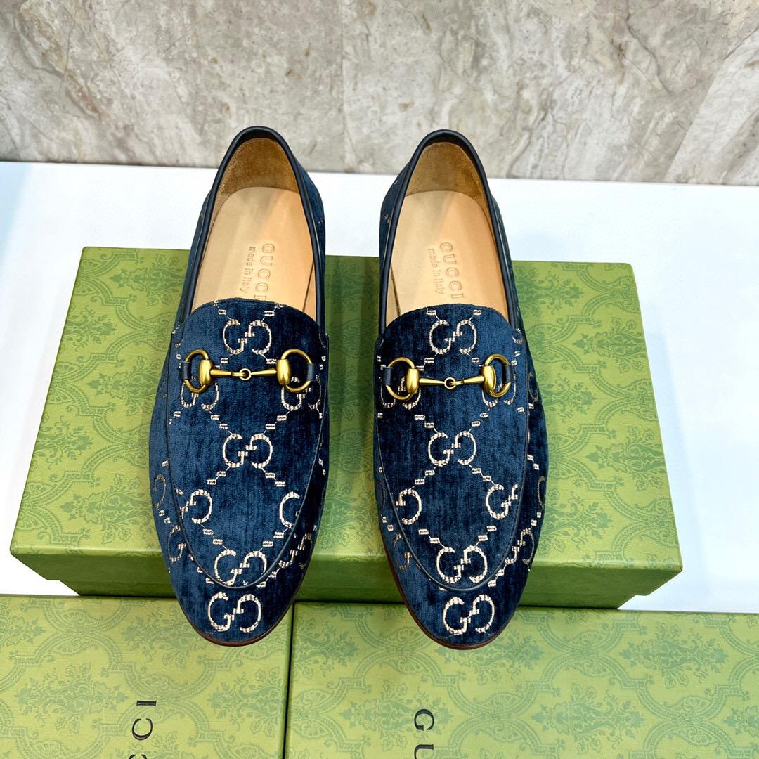 Gucci Men's Gucci Jordaan GG Velvet Loafer(Upon Uk Size) - DesignerGu