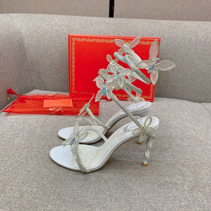 Rene Caovilla Margot Crystal White Sandal   95 - 