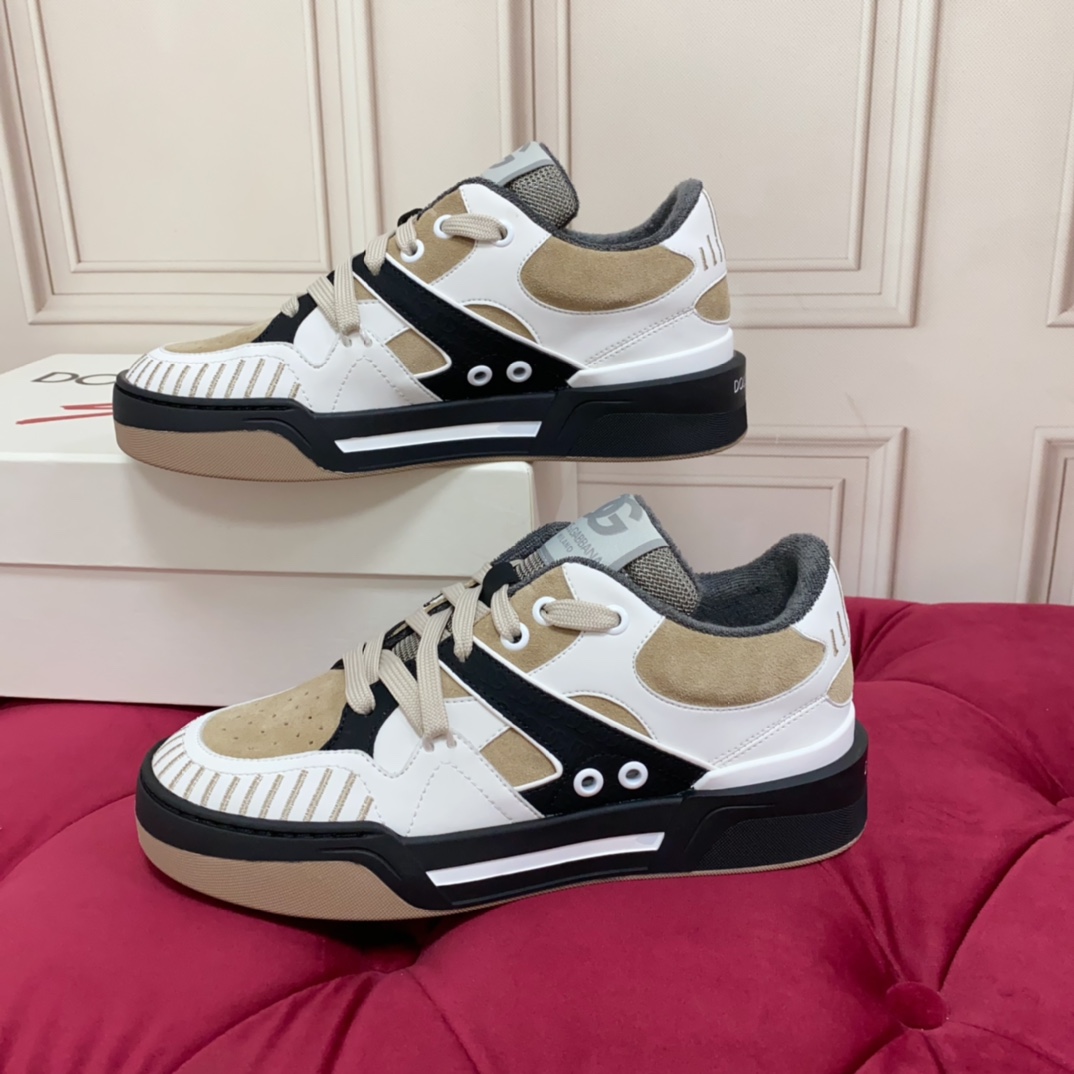 Dolce & Gabbana Mixed-material New Roma Sneakers - 