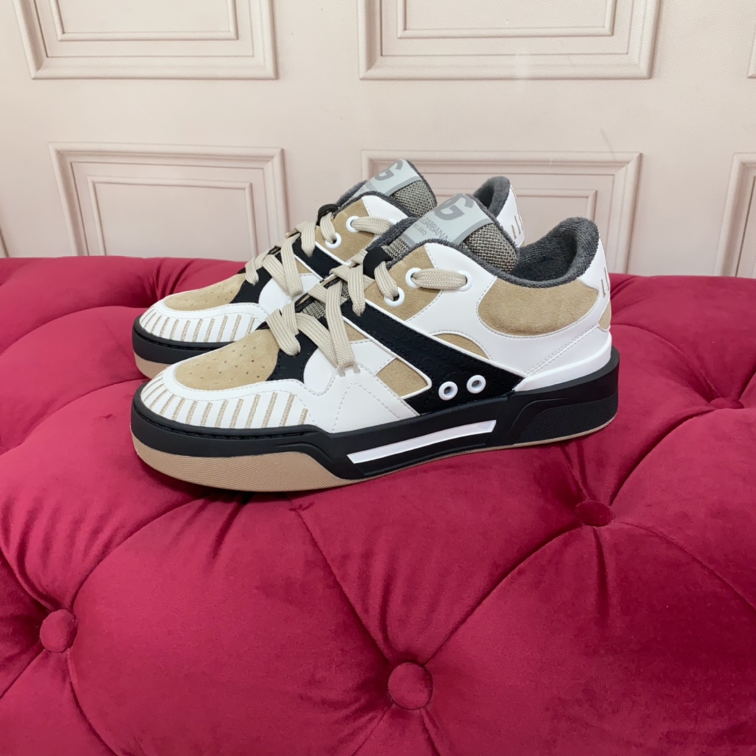 Dolce & Gabbana Mixed-material New Roma Sneakers - 