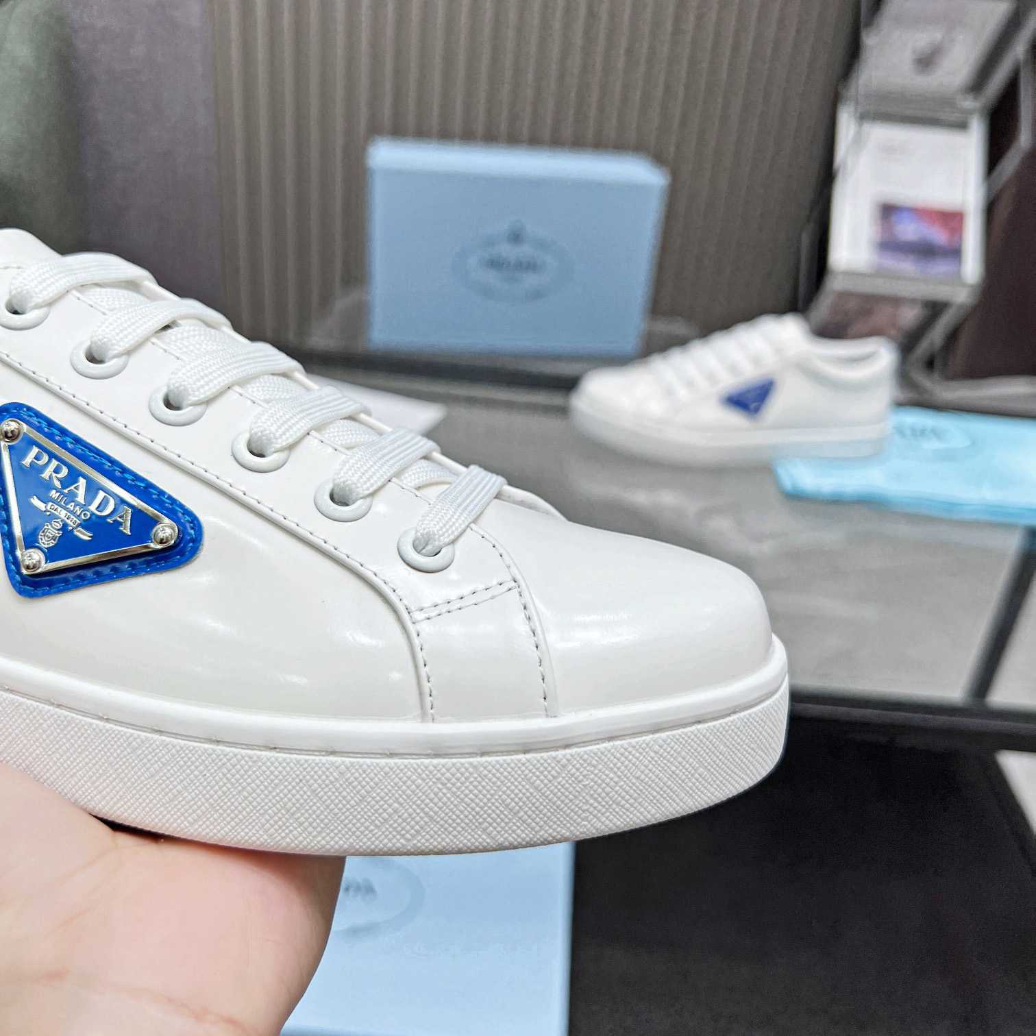 Prada Brushed Leather Low-top Sneakers - 