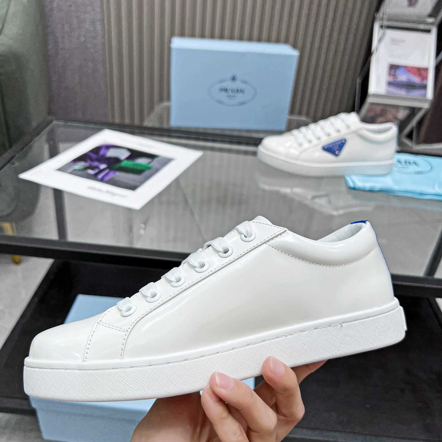 Prada Brushed Leather Low-top Sneakers - 