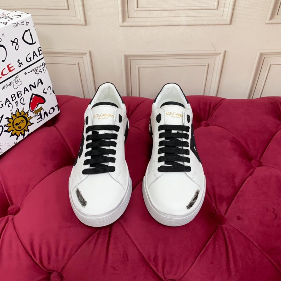 Dolce & Gabbana Portofino Vintage Calfskin Sneakers - DesignerGu