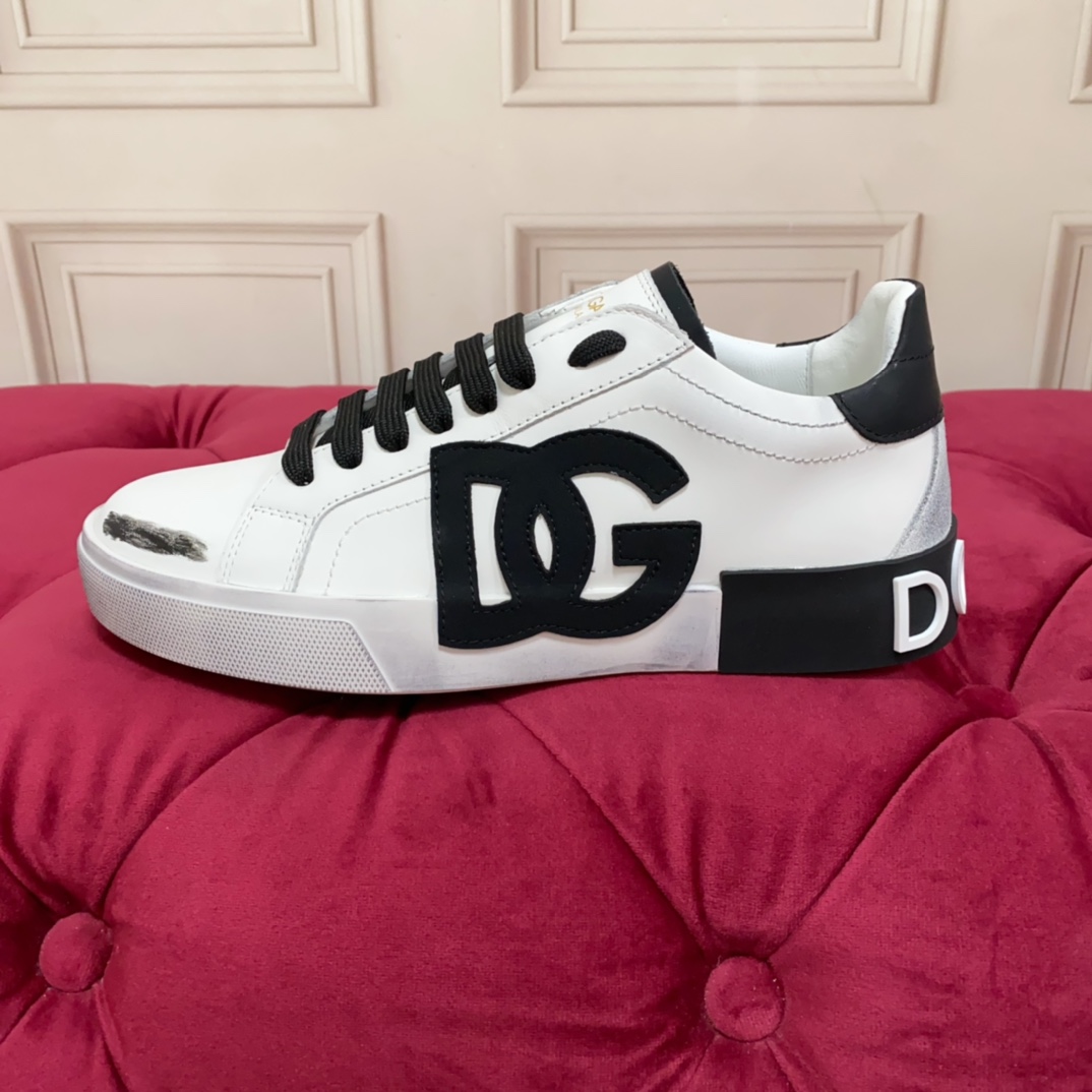 Dolce & Gabbana Portofino Vintage Calfskin Sneakers - DesignerGu