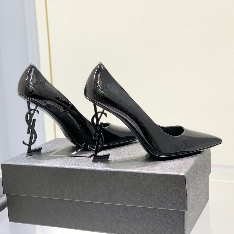Saint Laurent Logo-heel Leather Pumps - 