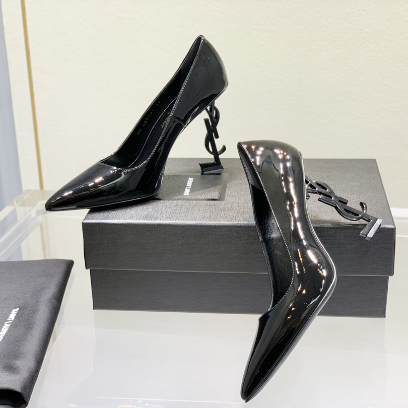 Saint Laurent Logo-heel Leather Pumps - 