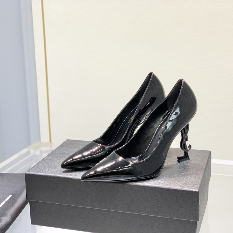 Saint Laurent Logo-heel Leather Pumps - 