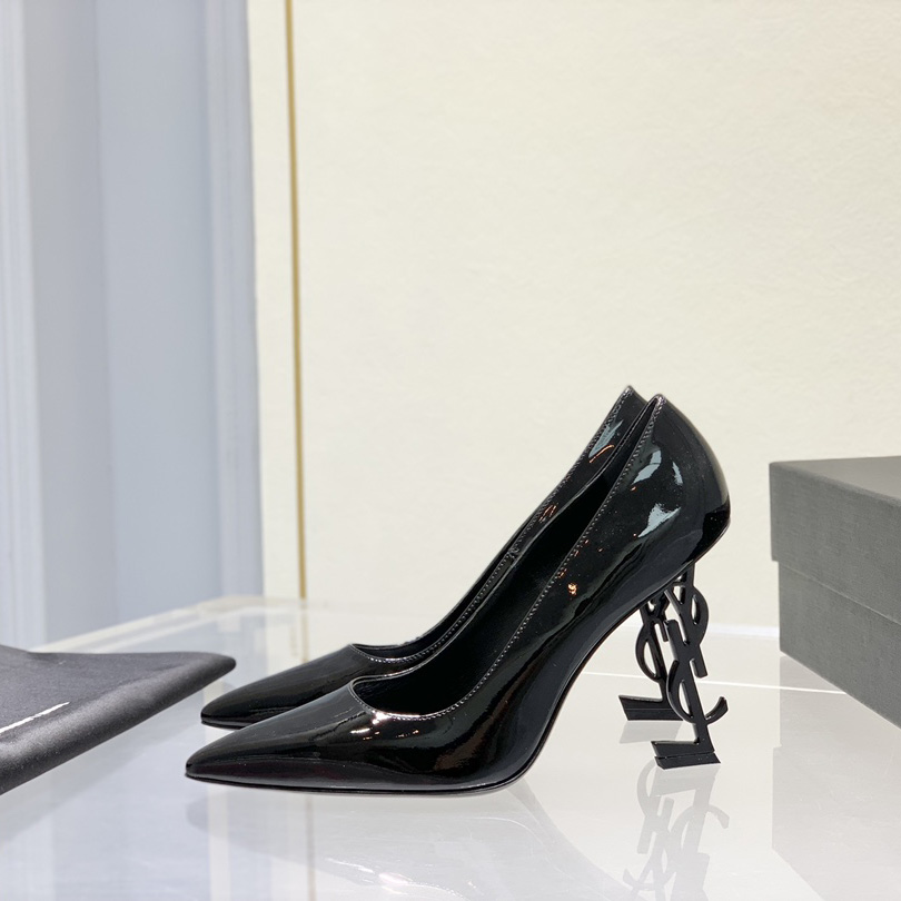 Saint Laurent Logo-heel Leather Pumps - 
