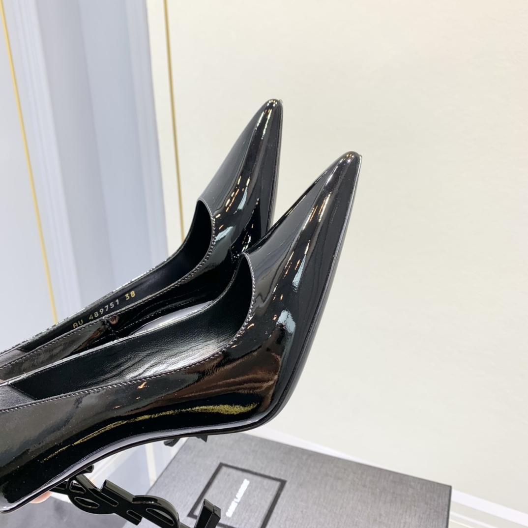 Saint Laurent Logo-heel Leather Pumps - 