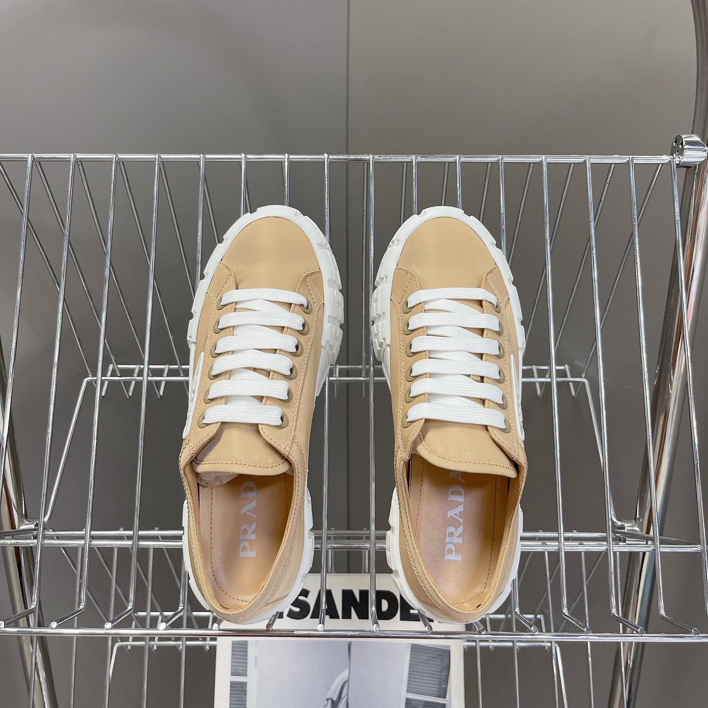 Prada Double Wheel Nylon Gabardine Sneakers - 