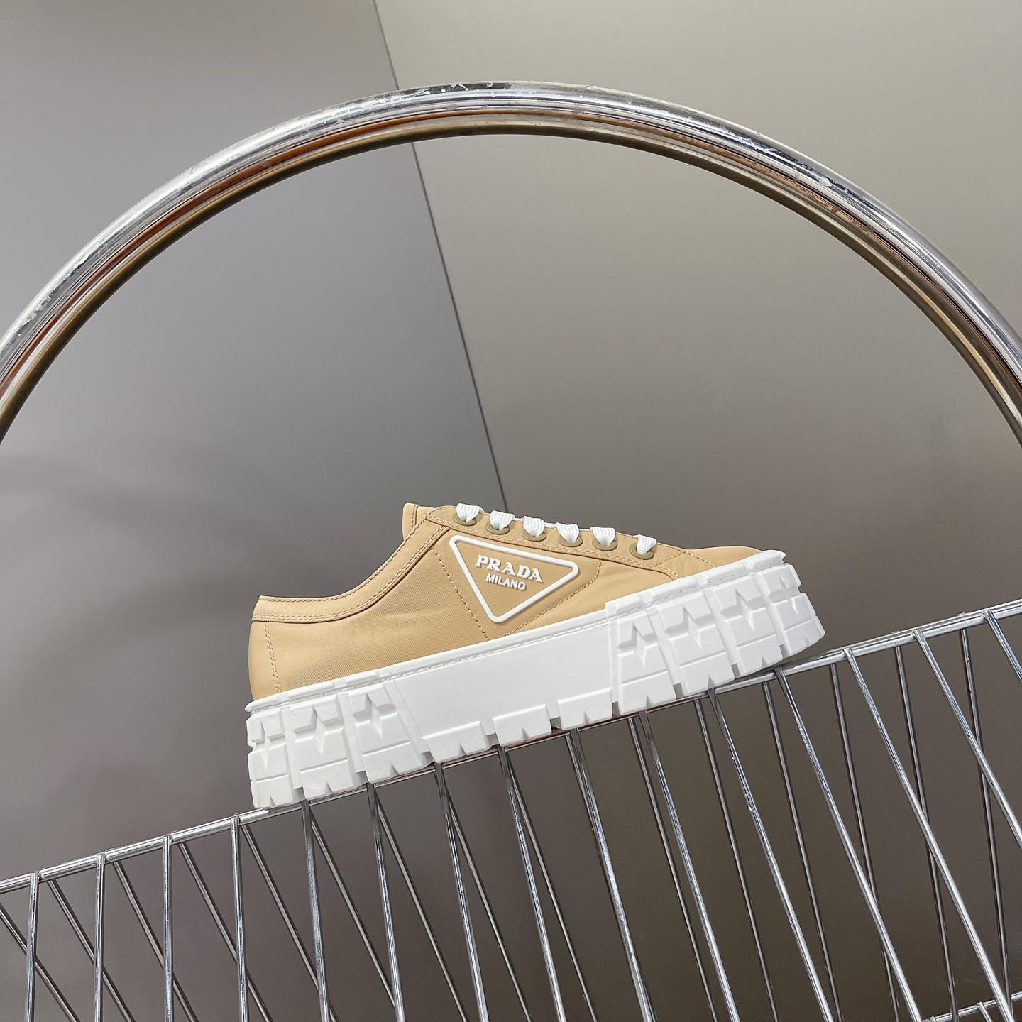 Prada Double Wheel Nylon Gabardine Sneakers - 
