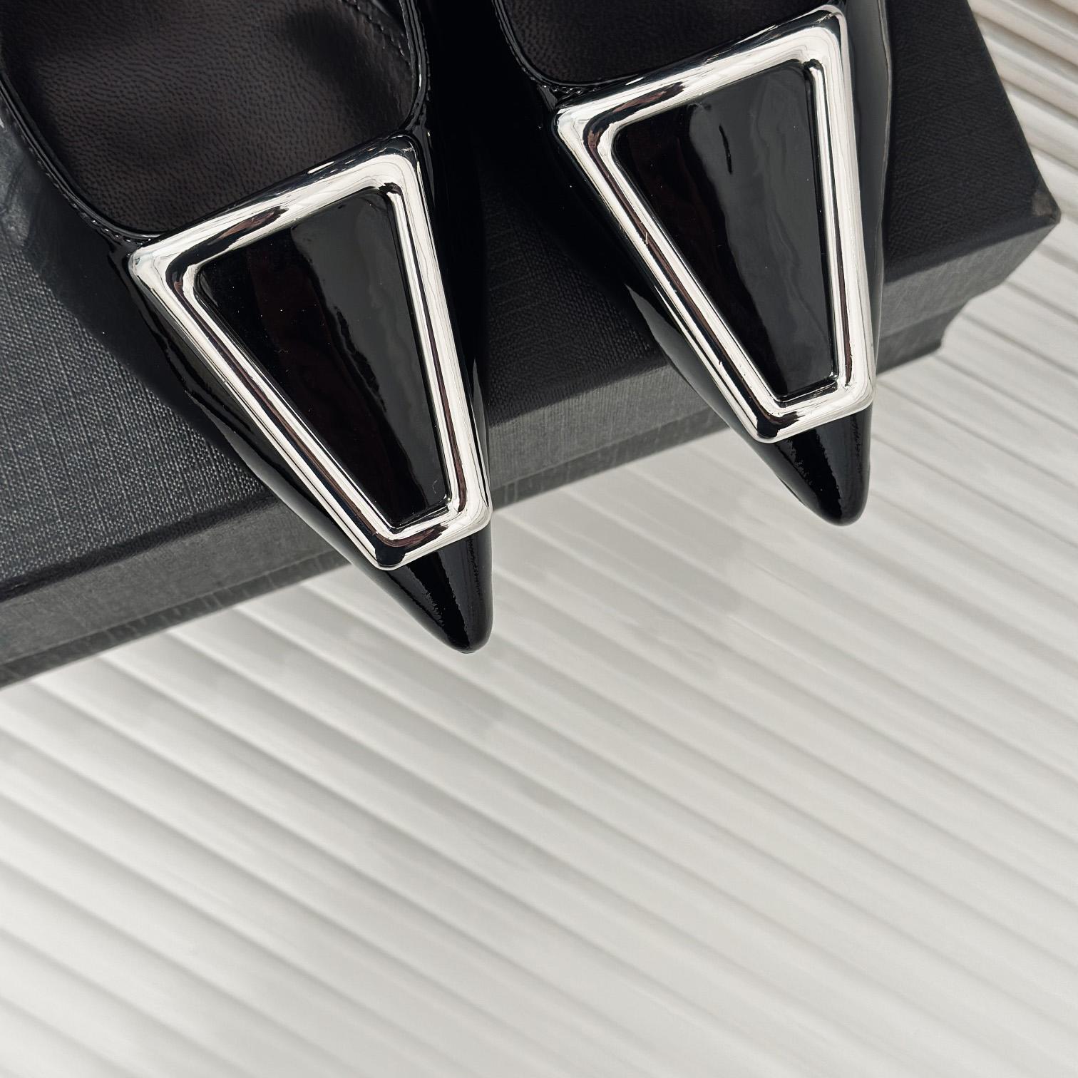 Saint Laurent Avenue Slingback Pumps In Patent Leather - 