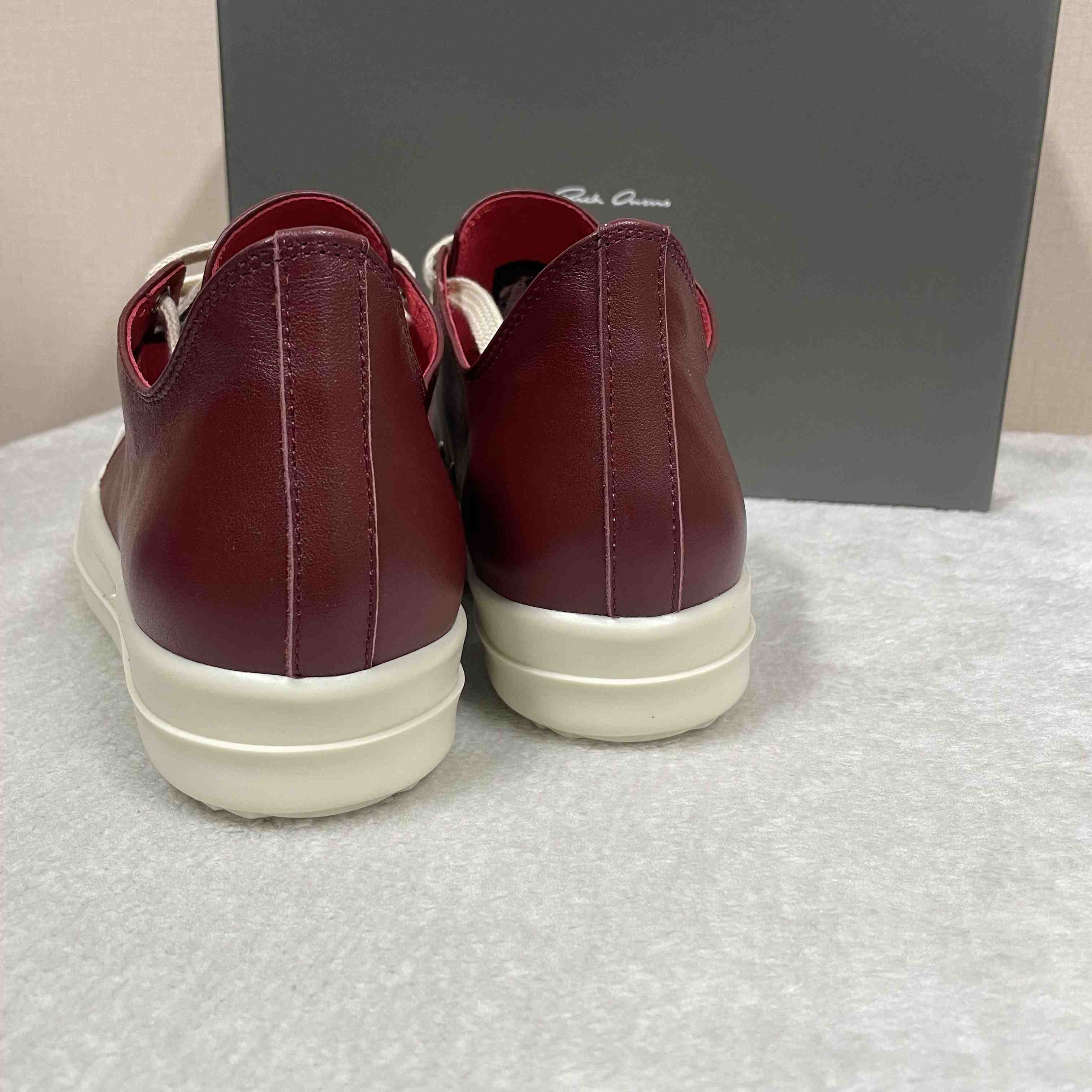Rick Owens Low-Top Leather Sneakers - DesignerGu