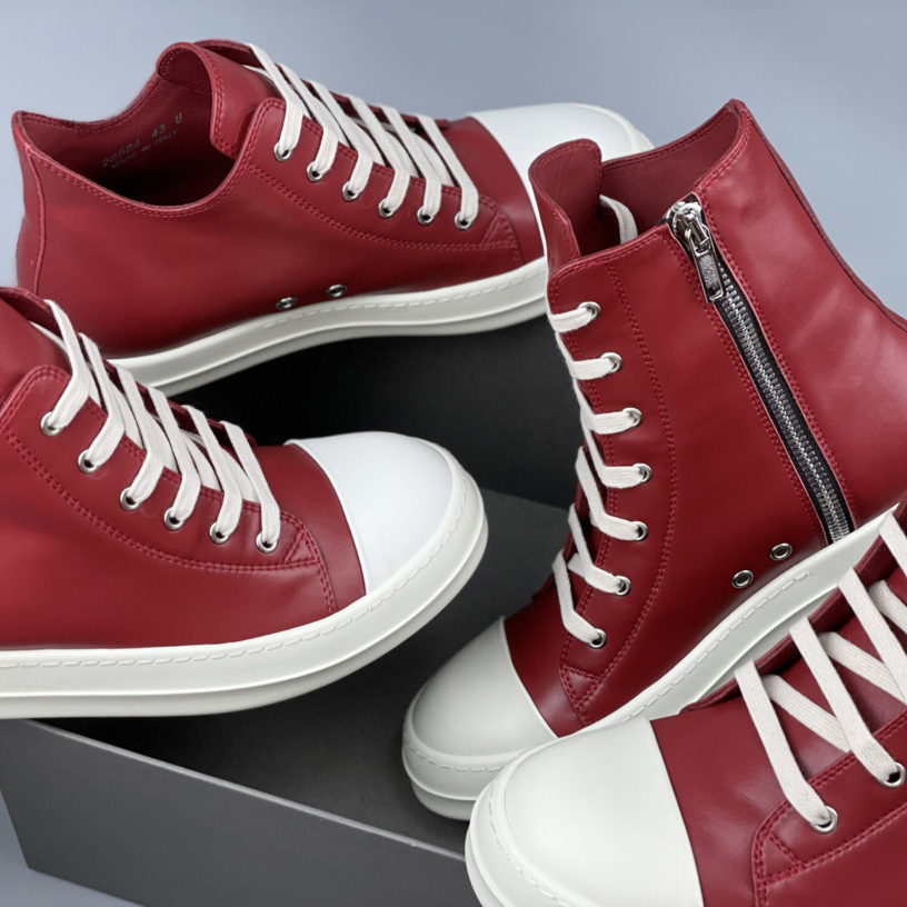 Rick Owens Low-Top Leather Sneakers - 