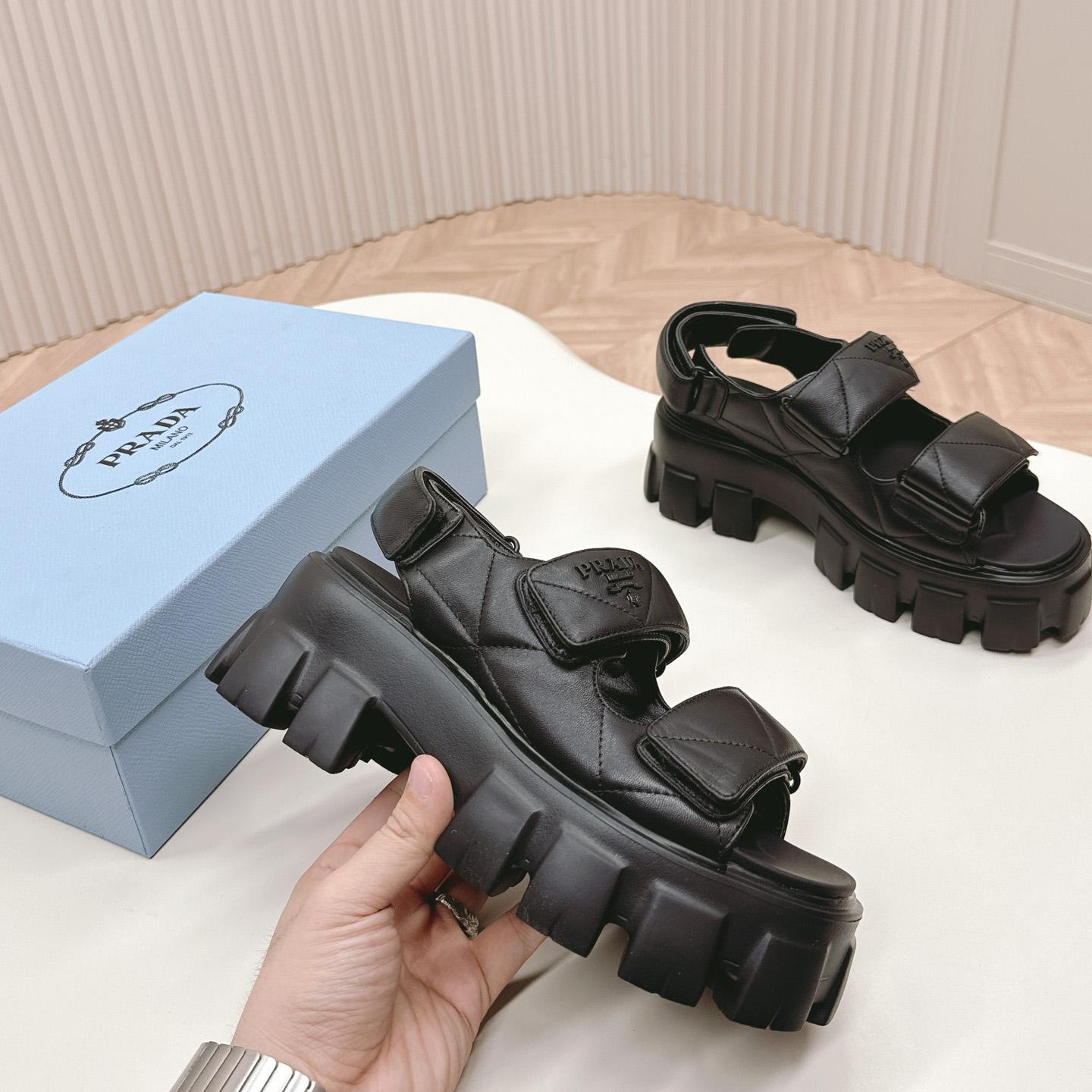 Prada Monolith Nappa Leather Sandals - 